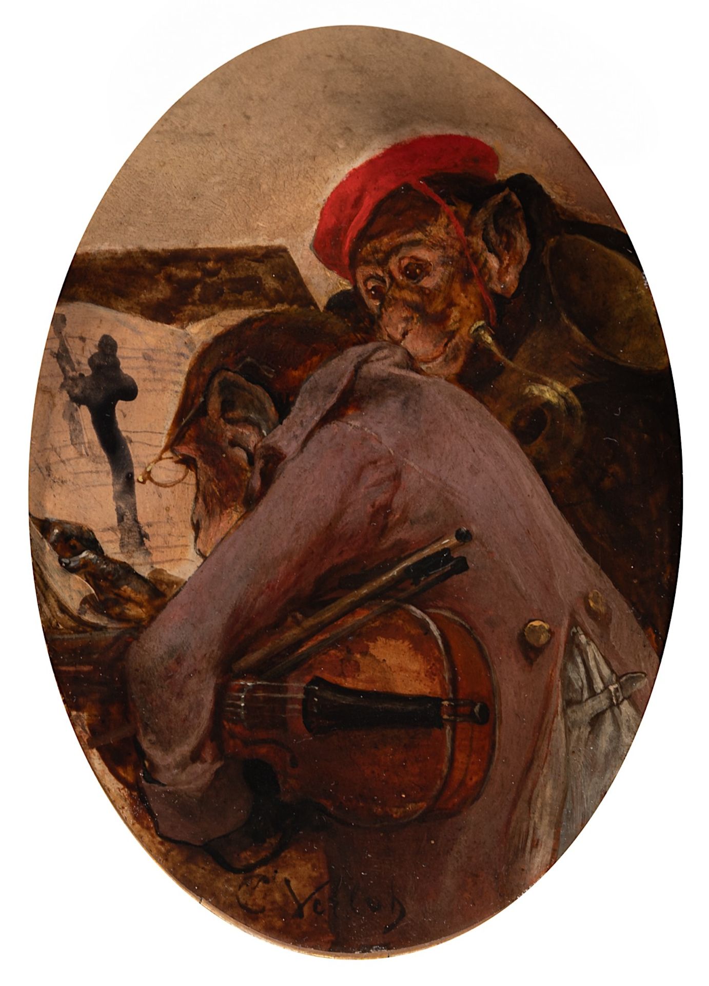 Charles Verlat (1824-1890), 'Symphonie flamande', oil on panel 14 x 11 cm. (5.5 x 4.3 in.)
