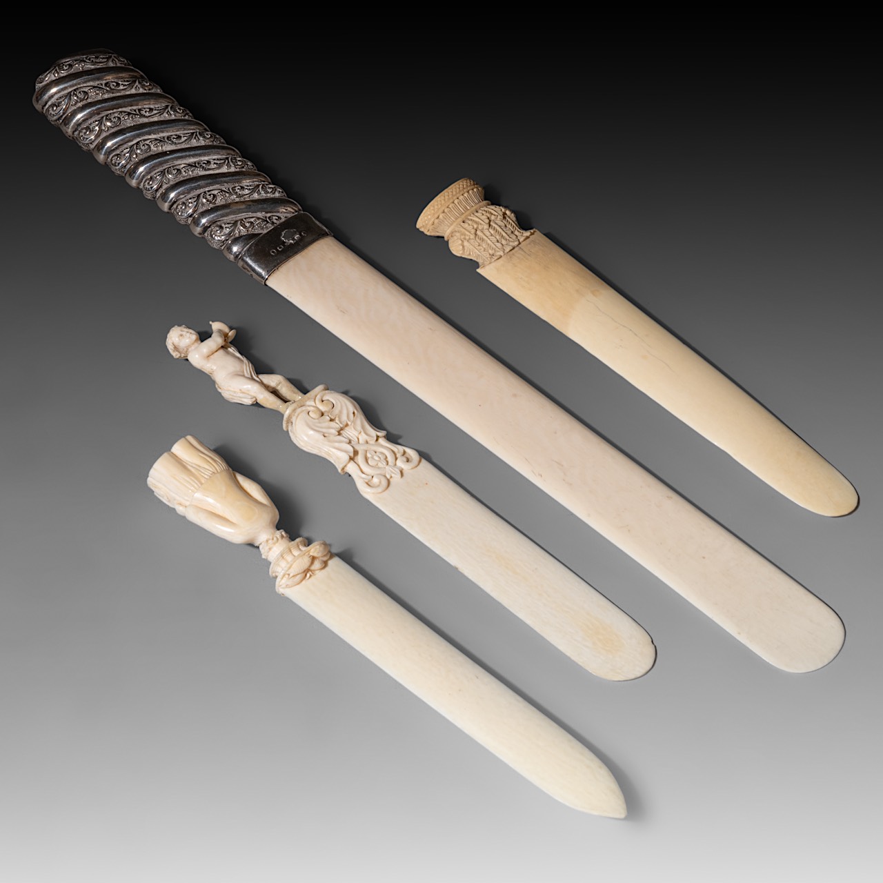 A collection of two European ivory letter openers, a ditto walrus ivory opener, a ditto page-turner, - Image 2 of 11