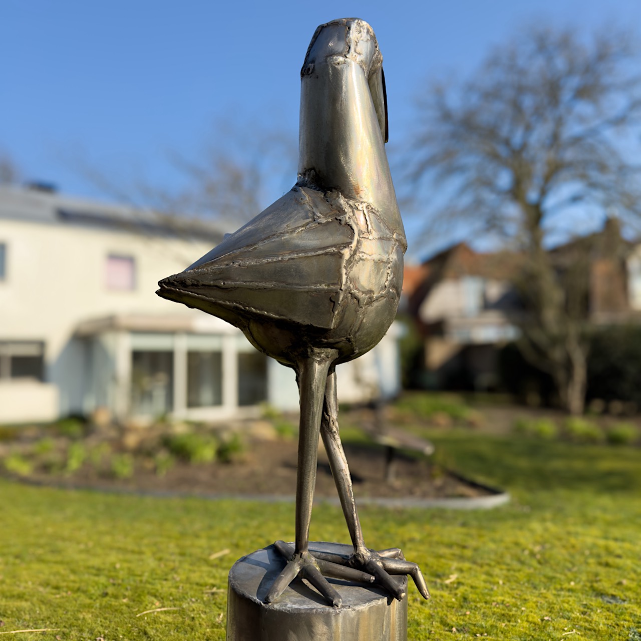 Jef Claerhout (1937-2022), bird on stand, aluminium garden sculpture, H 212 cm - Image 7 of 12
