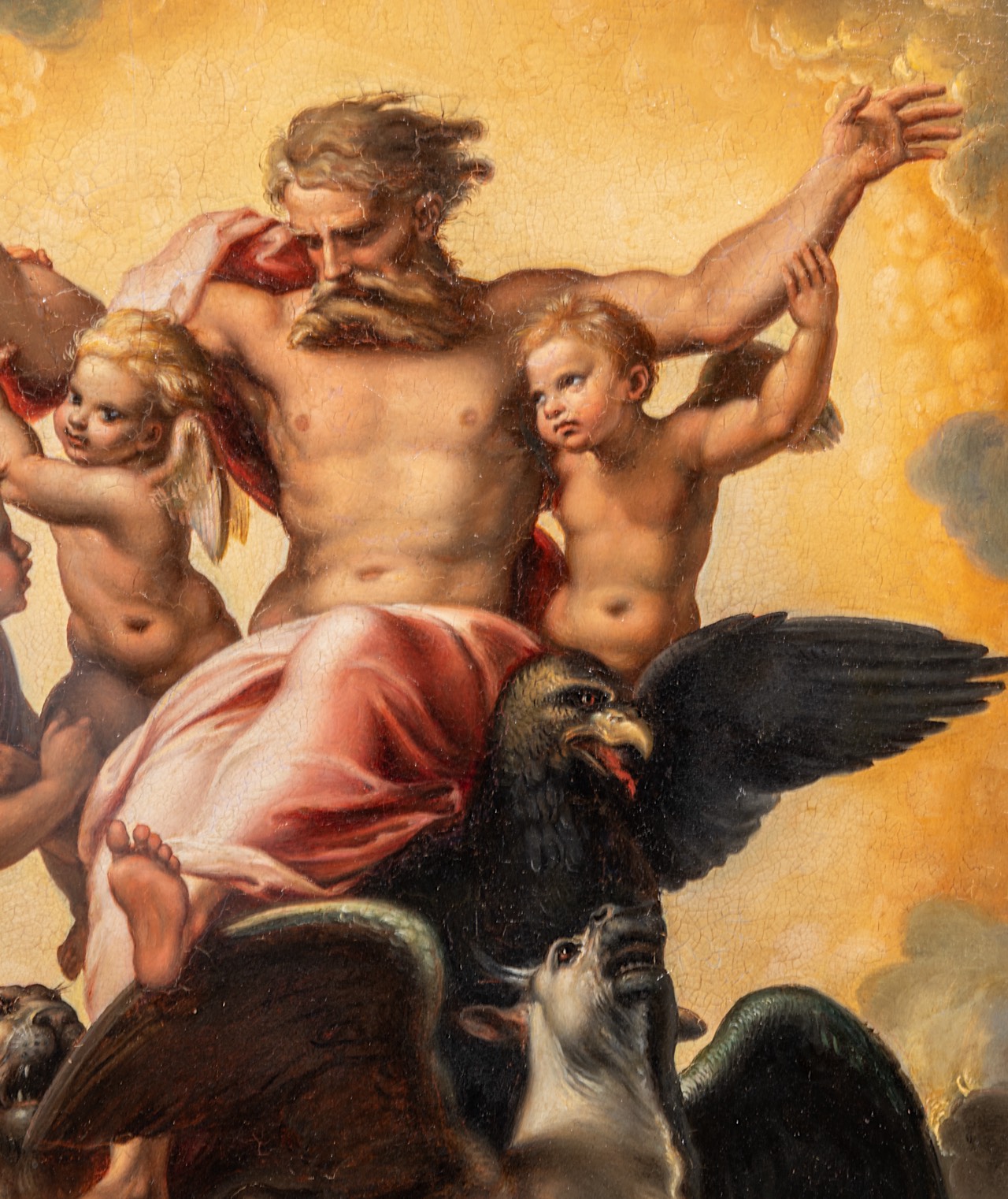 Copy after Raphael, 'The vision of Ezekiel' (1518), oil on panel, 19thC 40 x 31 cm. (15 3/4 x 12.2 i - Bild 5 aus 6