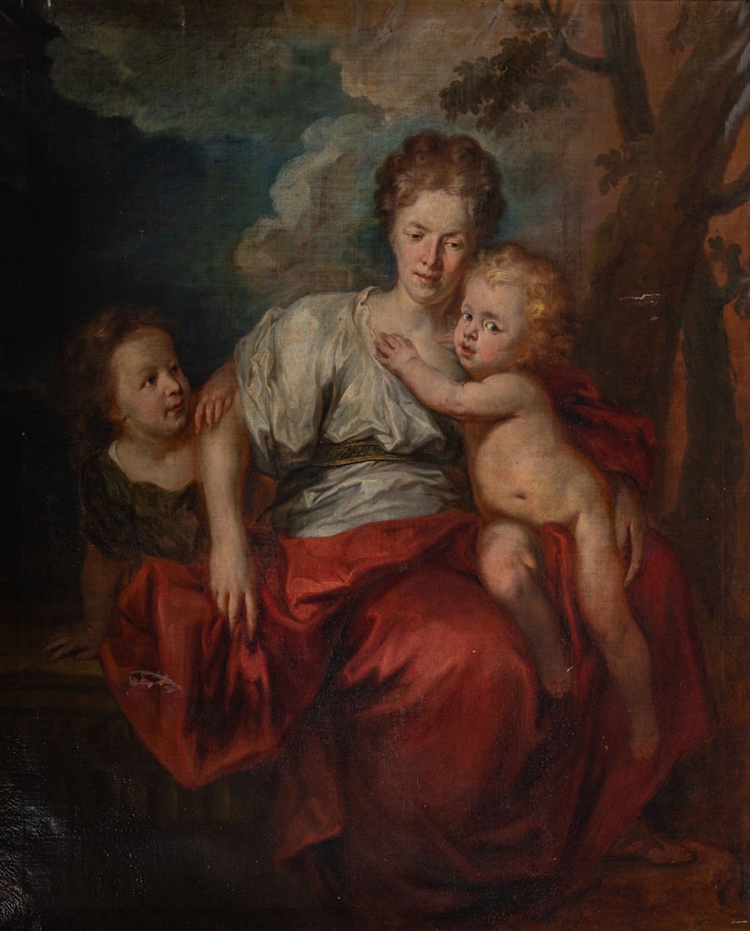 Attrib. to Lodewyk De Deyster (c.1656-1711), Madonna and Child with the infant John the Baptist, oil