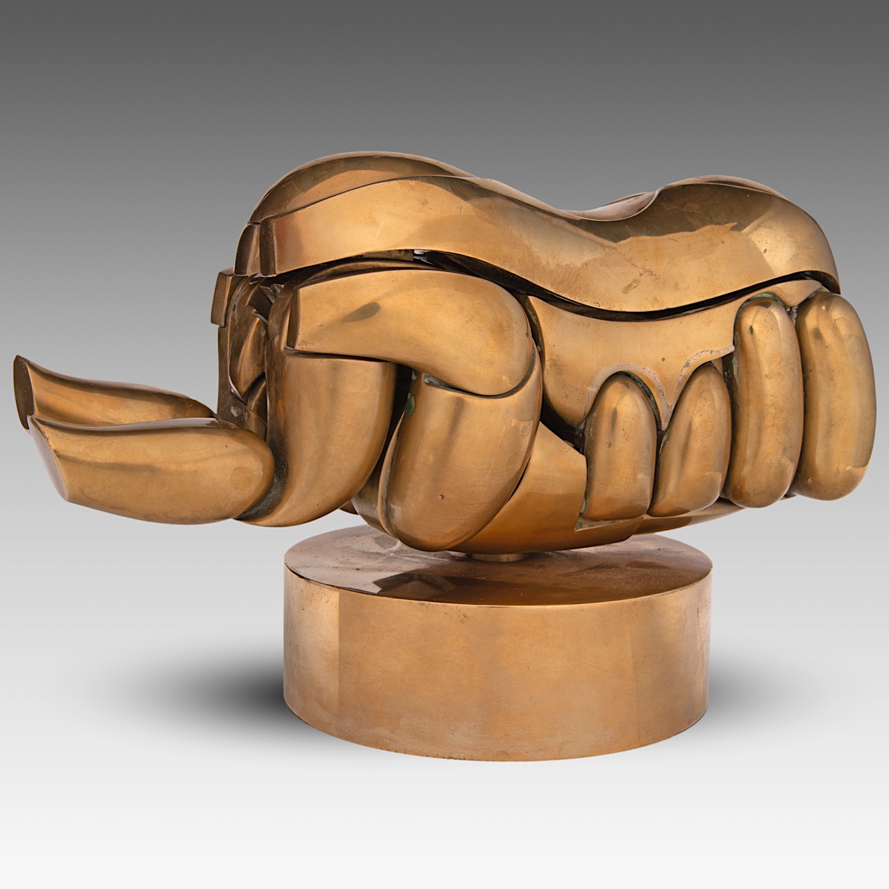 Miguel Berrocal (1933-2006), 'Romeo and Juliet', 1966, Ndeg1, polished brass, H 15 - W 20 cm - Image 3 of 12