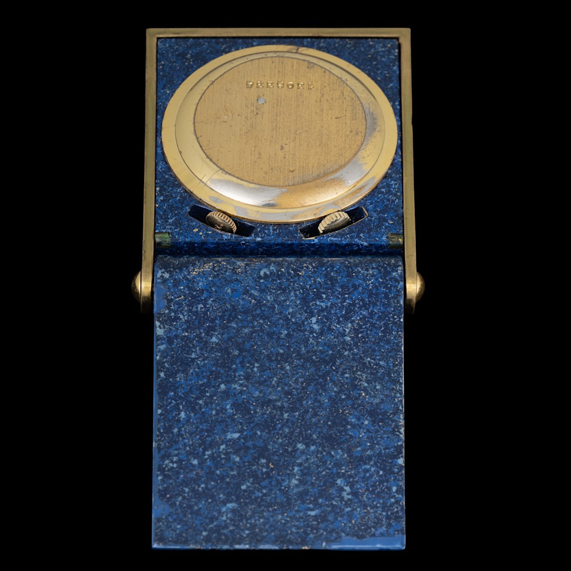 A Jaeger-LeCoultre folding travel alarm clock, W 4,3 - H 5,2 - total thickness 1,3 cm - Image 3 of 6