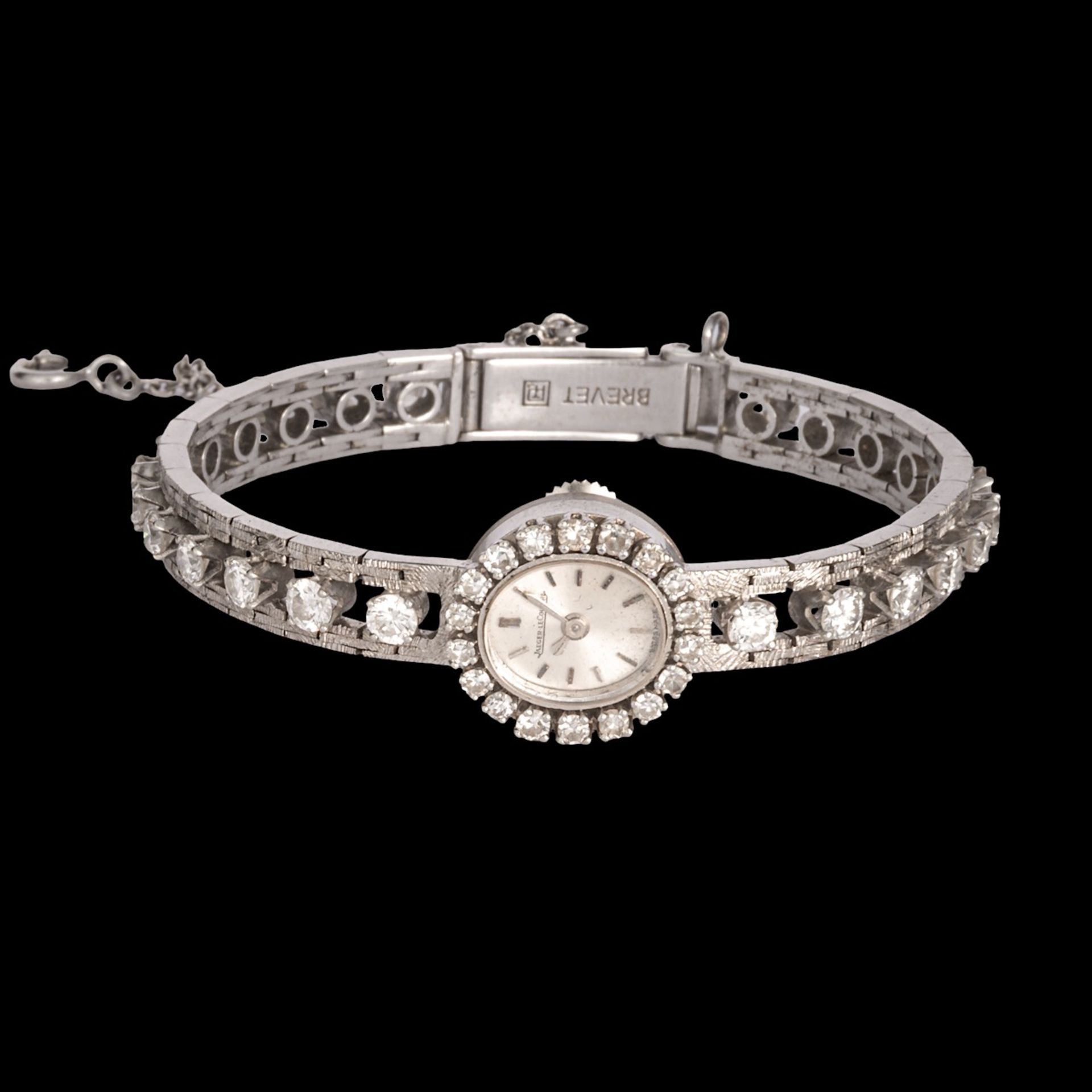 A Jaeger-Lecoultre ladies watch in 18ct white gold and set with diamonds, total weight: 21,3 g - Image 2 of 7