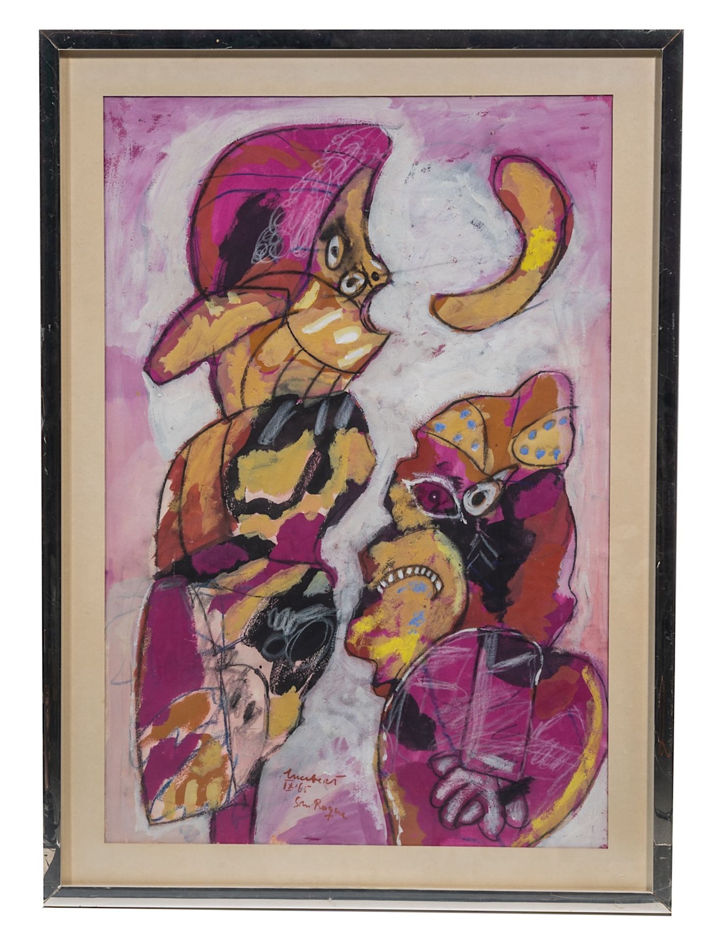 Lucebert (1924-1994), 'San Roque', 1965, pastel and gouache on paper 77 x 52 cm. (30.3 x 20.4 in.), - Bild 2 aus 6
