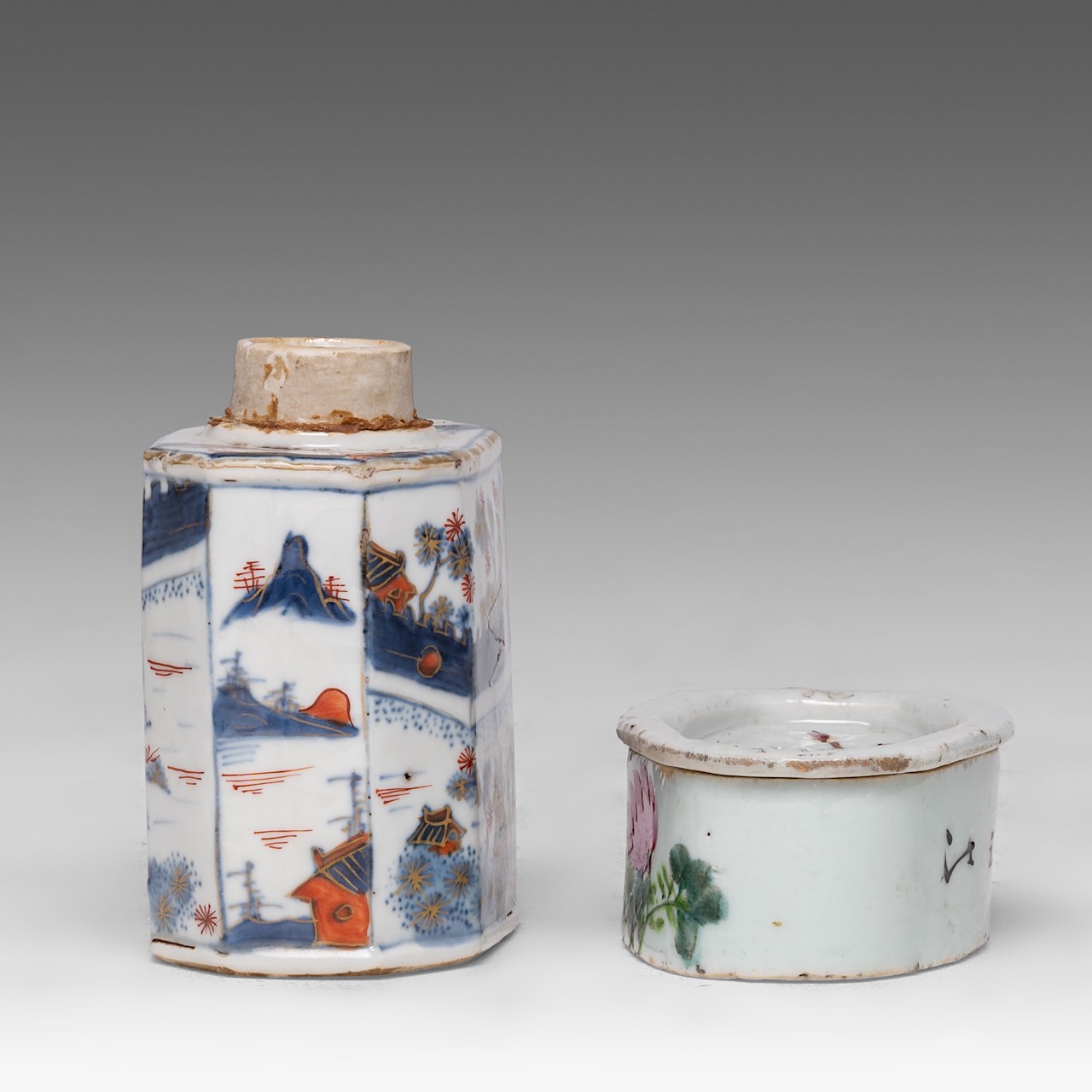 A collection of four Chinese scholar's objects, incl. a brush pot with inscriptions, late 18thC - ad - Image 20 of 29