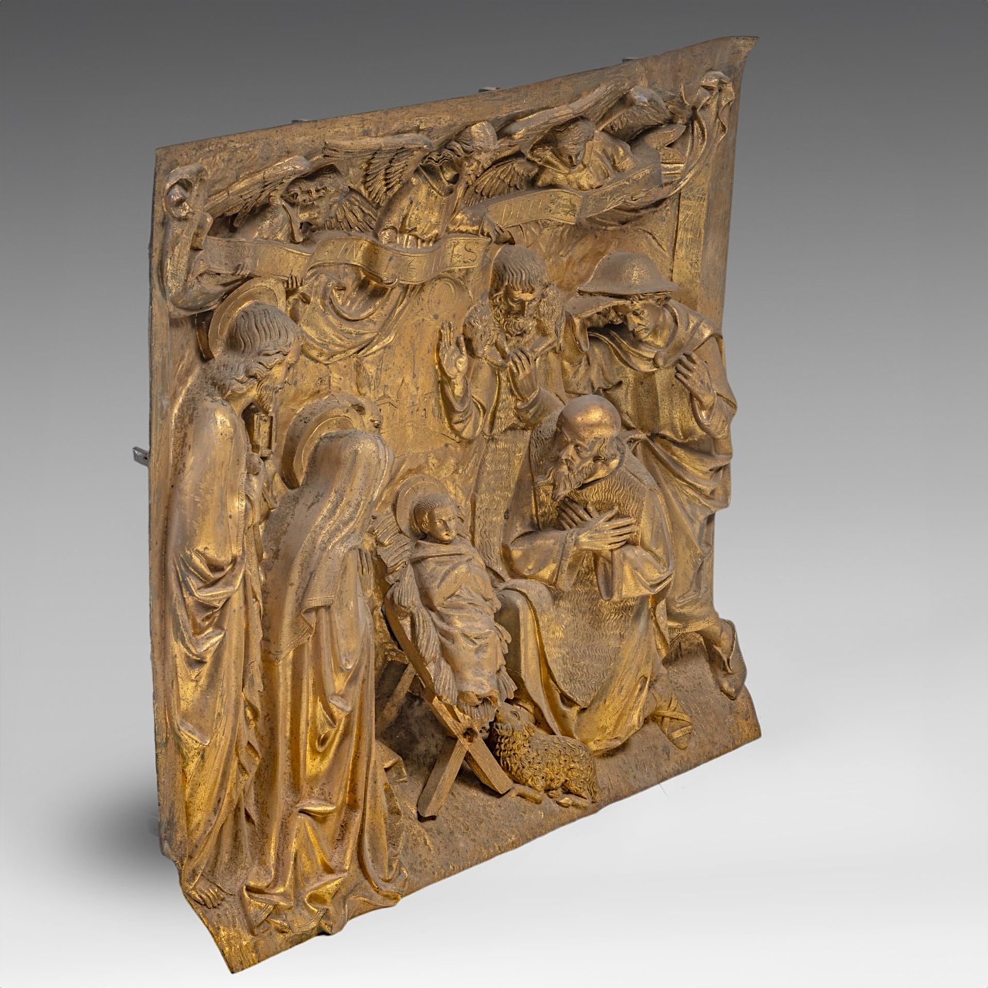 A pair of gilt bronze alto-relievo plaques depicting the Adoration of the Magi and the Shepherds, 19 - Bild 6 aus 7