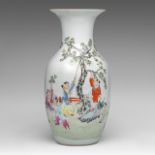 A Chinese famille rose 'Playful Boys' vase, Republic period, H 42 cm