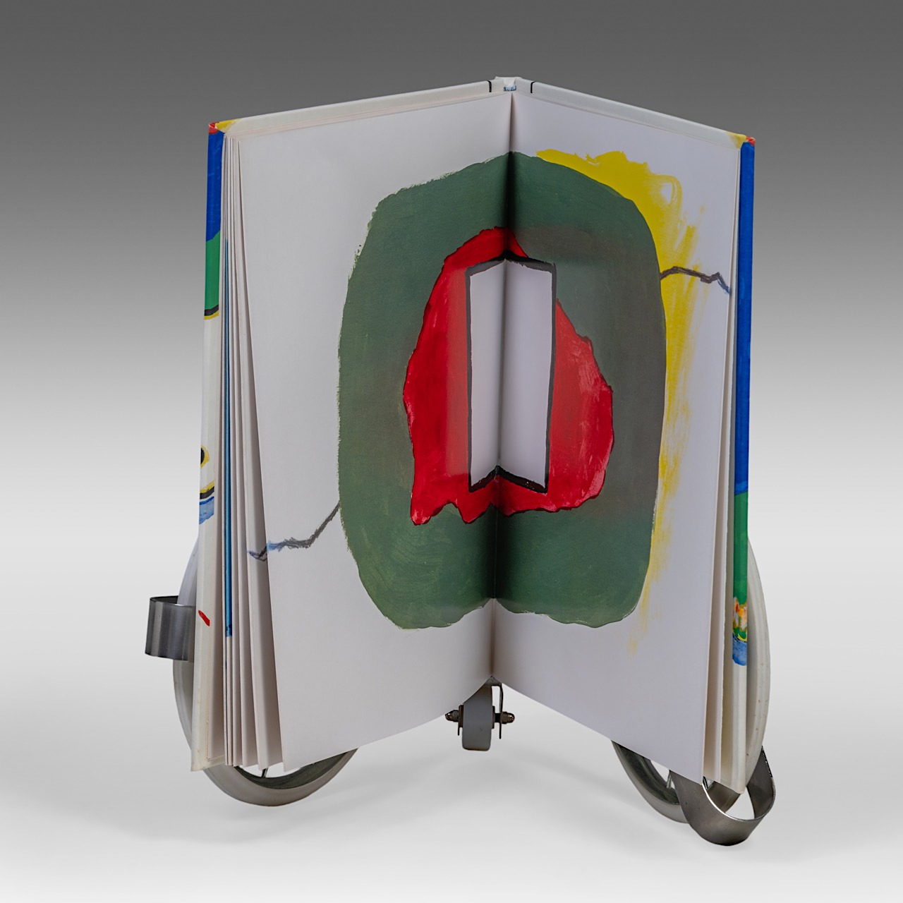 Roger Raveel (1921-2013), 'Een boek op wielen, gevleugelde gedachte', Ndeg 62/80, H 39,5 cm - Image 12 of 13