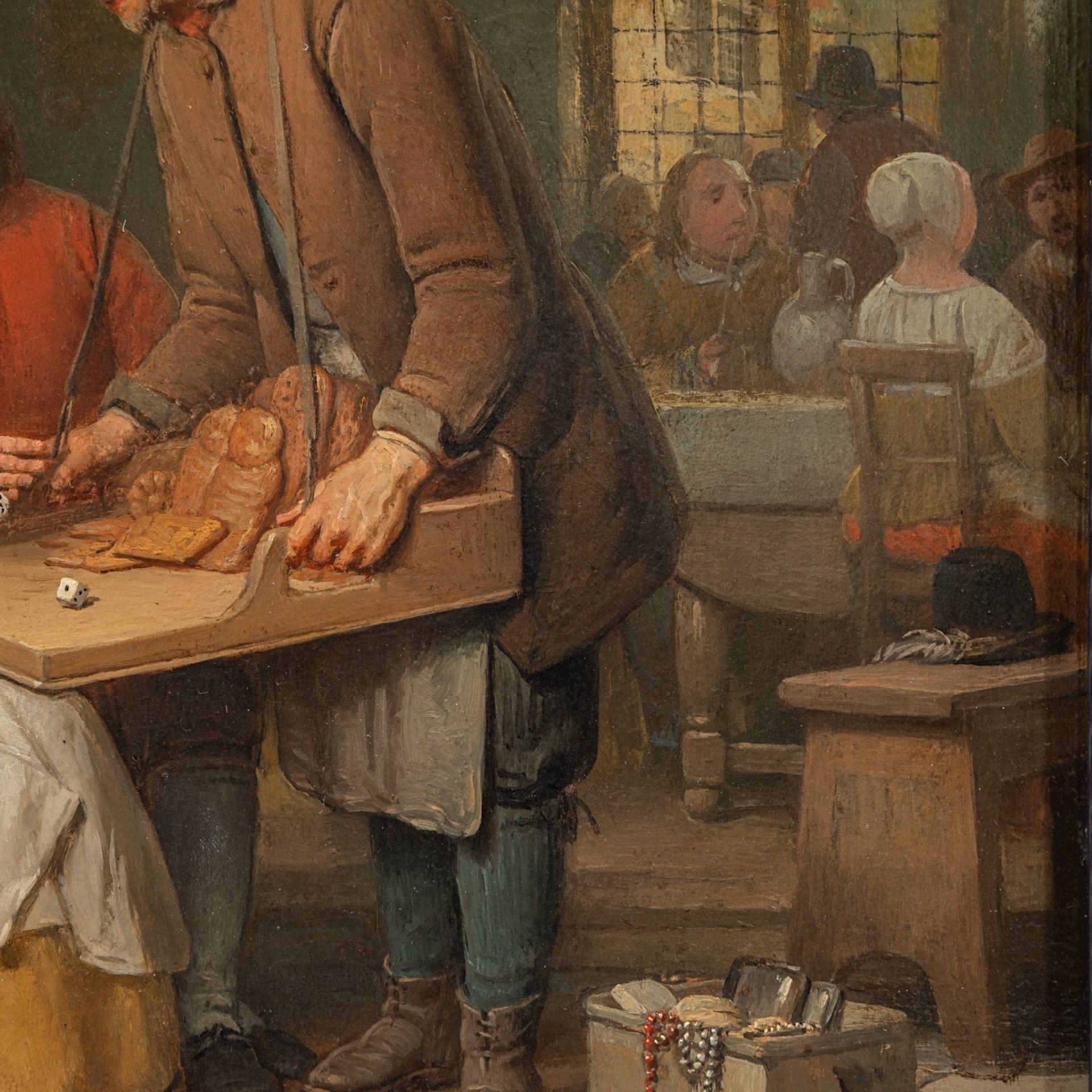 Ferdinand I De Braekeleer (1792-1883), tavern scene with dice player, 1870, oil on mahogany - Bild 6 aus 6