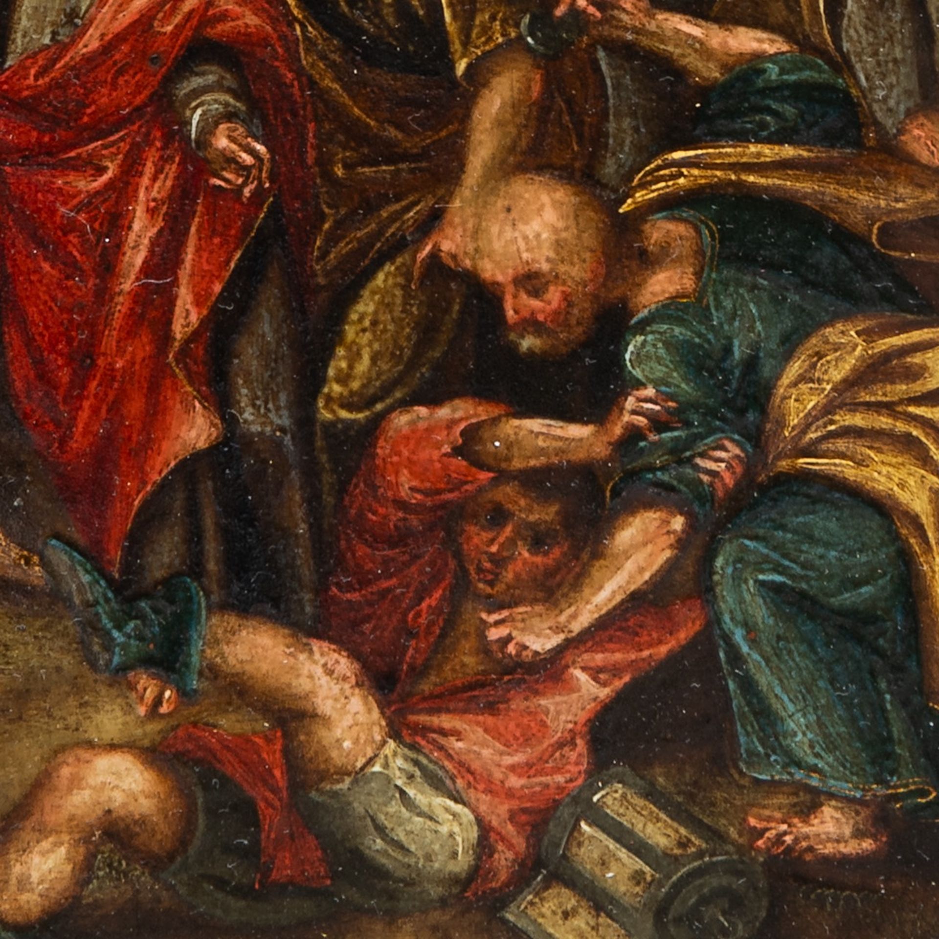 The Arrest of Christ, 17thC, Flemish School, oil on copper 16 x 13 cm. (6.3 x 5.1 in.), Frame: 26 x - Bild 5 aus 5