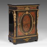 A Napoleon III (1852-1870) Boulle work 'meuble d'appui' with a marble top and gilt bronze mounts, H