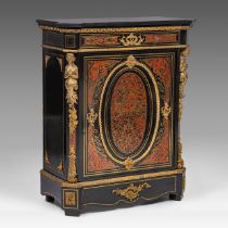 A Napoleon III (1852-1870) Boulle work 'meuble d'appui' with a marble top and gilt bronze mounts, H