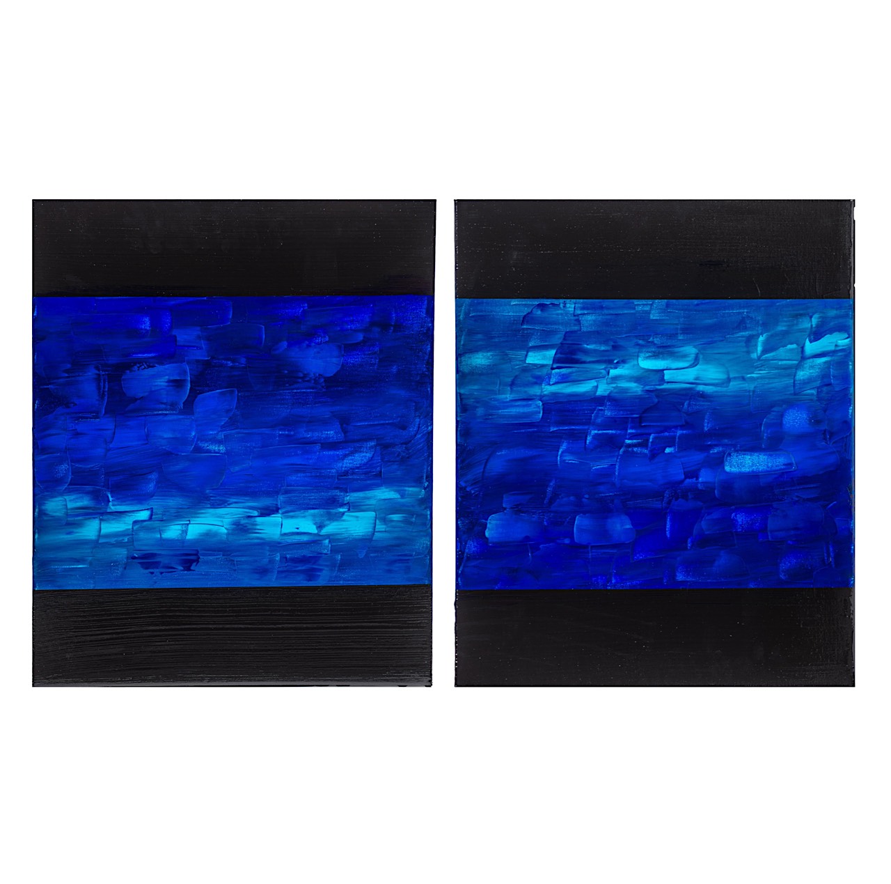 Ronan Martin, Darkness, Pierre Soulages Tribute', diptych, 2023, mixed media (+) 60 x 50 cm. (23.6 x