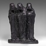 George Minne (1866-1941), 'Les saintes femmes au tombeau', black painted plaster, H 60 - W 47 cm