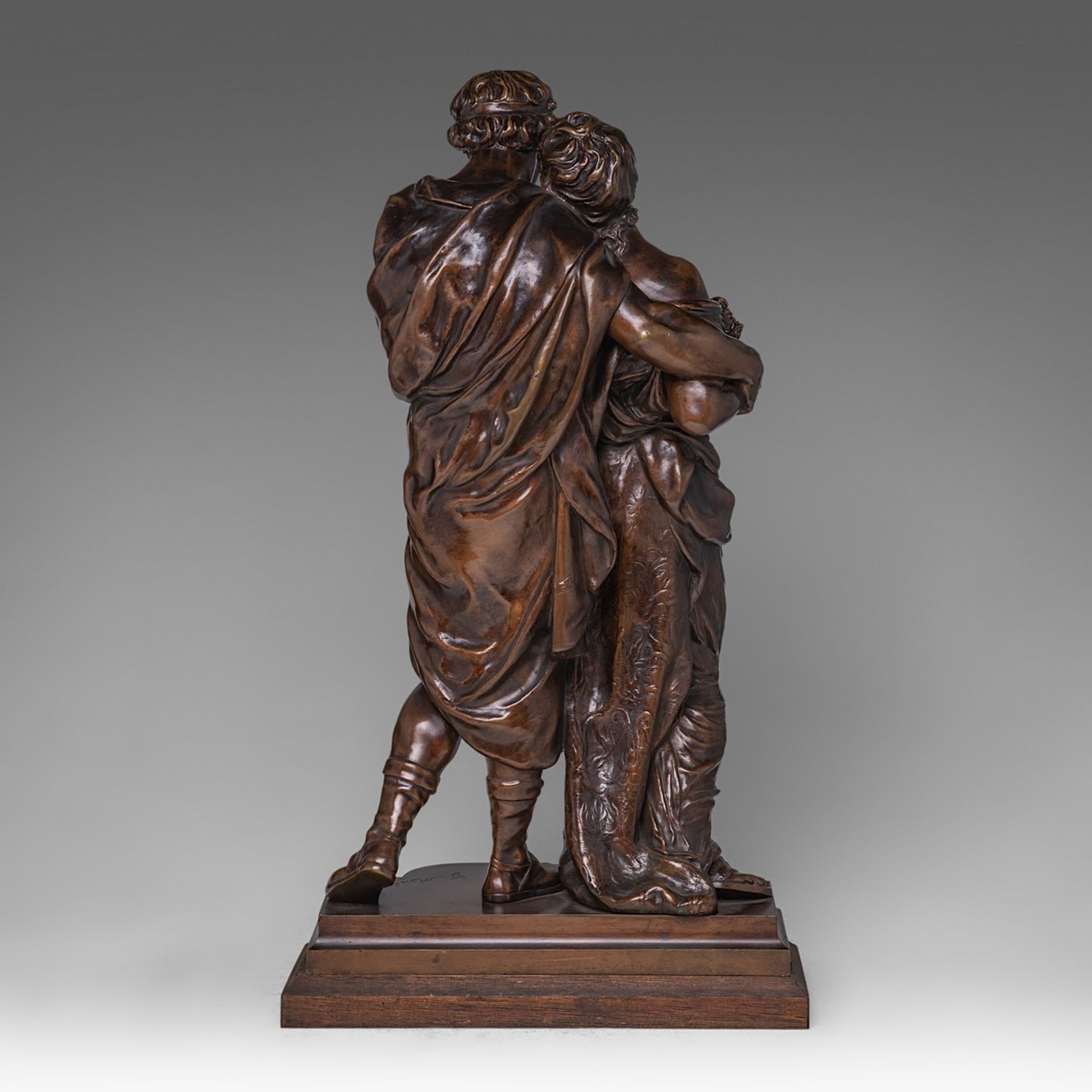 Gustave Frederic Michel (1851-1924), couple in love, patinated bronze, H 58 cm - Bild 3 aus 7