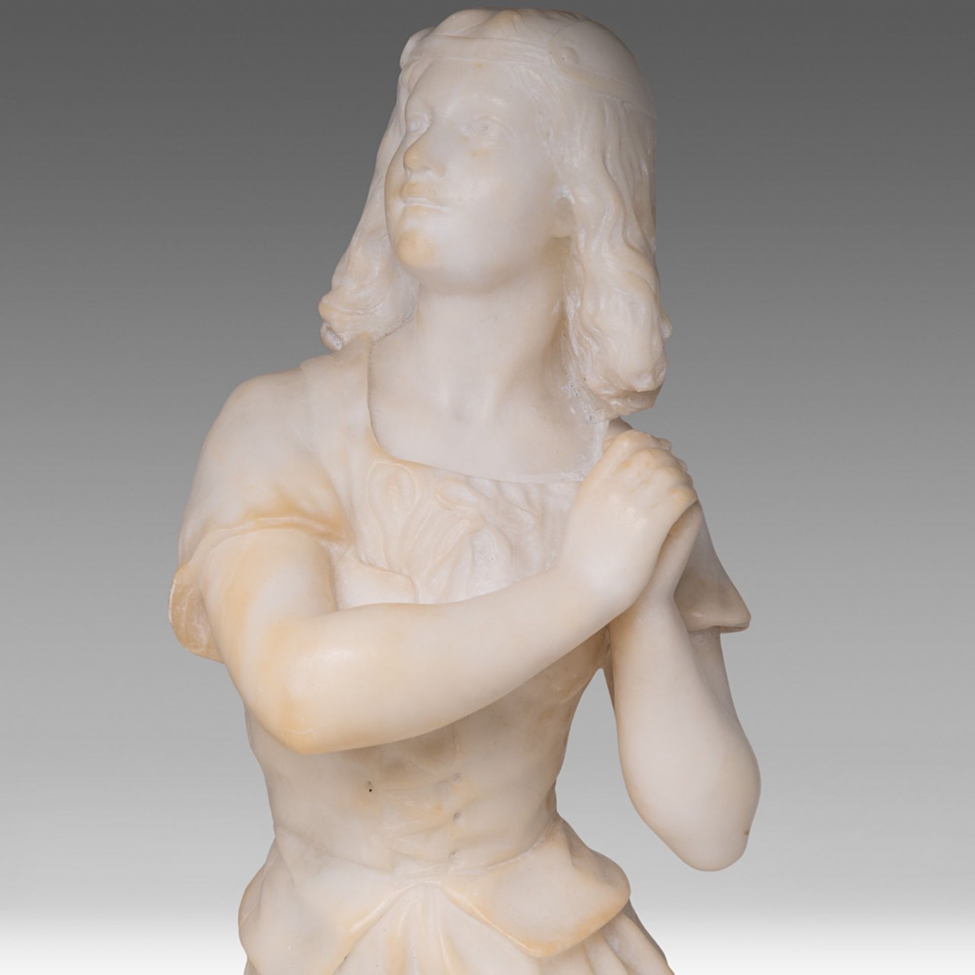Hippolyte Moreau (1832-1927), Jeanne d'Arc, alabaster, H cm - Image 7 of 7