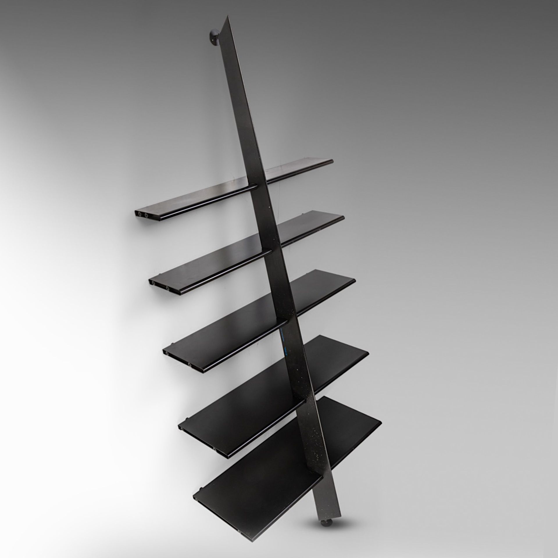 A black lacquered 'McGee' design rack by Philippe Starck for Baleri, 1980s, H 240 - W 100 cm