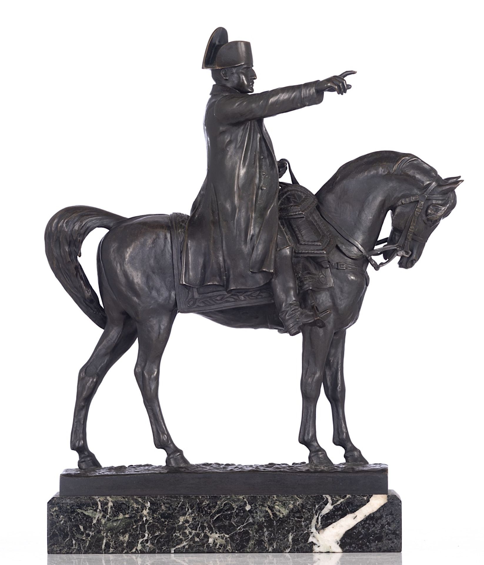 Ernest Charles Guilbert (1848-1913), Equestrian of Napoleon, 1910, patinated bronze, H 40 cm - Bild 4 aus 9