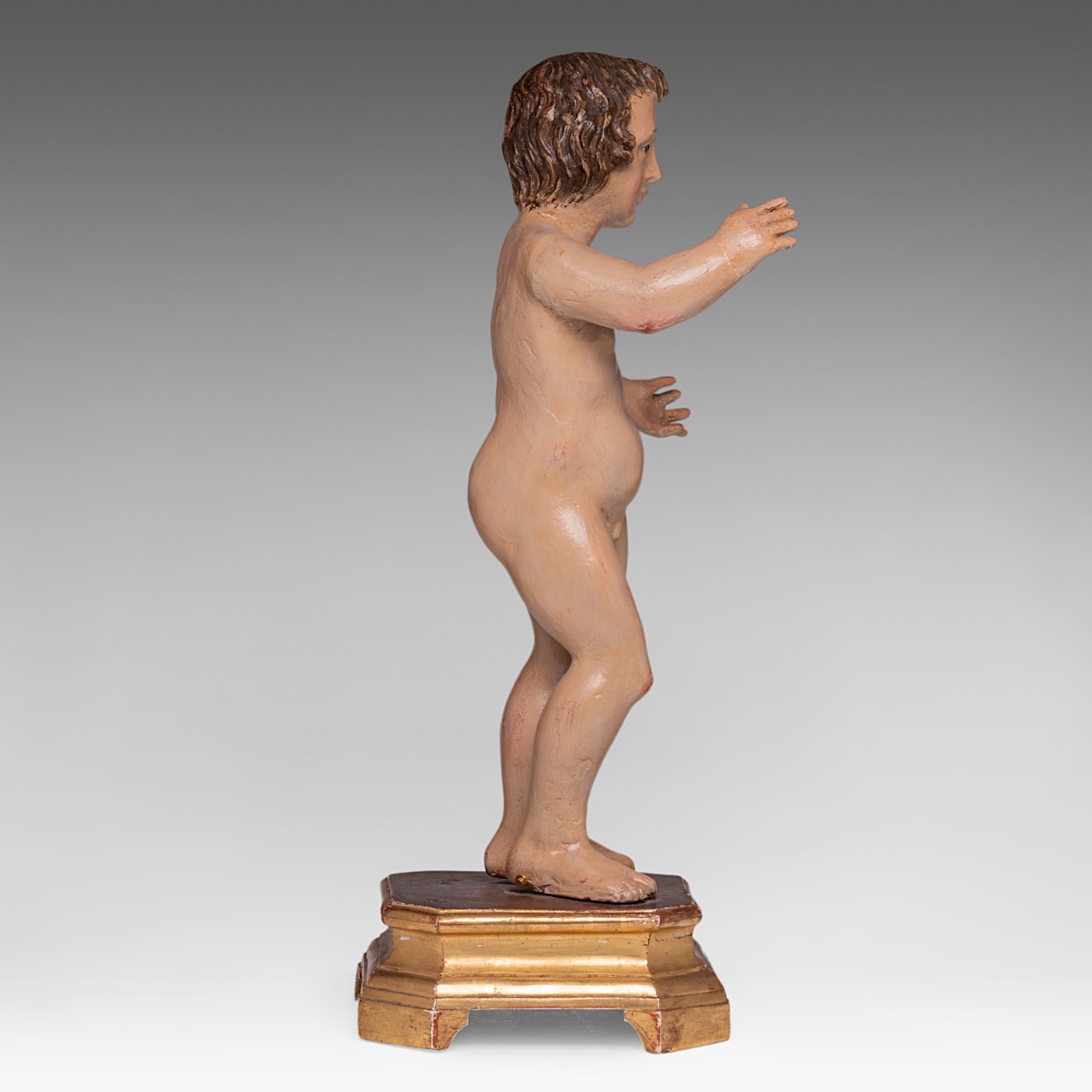 A polychrome wooden 'Bambino Gesu', 18thC, H 58 cm - Image 5 of 9