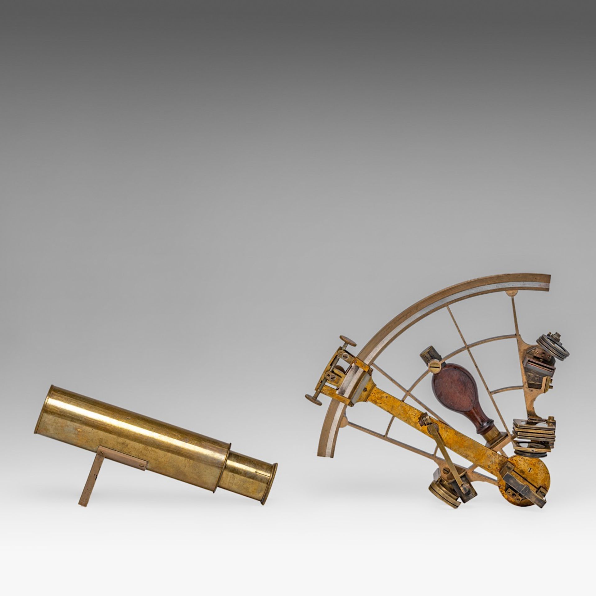 A late 19thC French sextant and binoculars, by A. Hurlimann, Paris - Image 3 of 7
