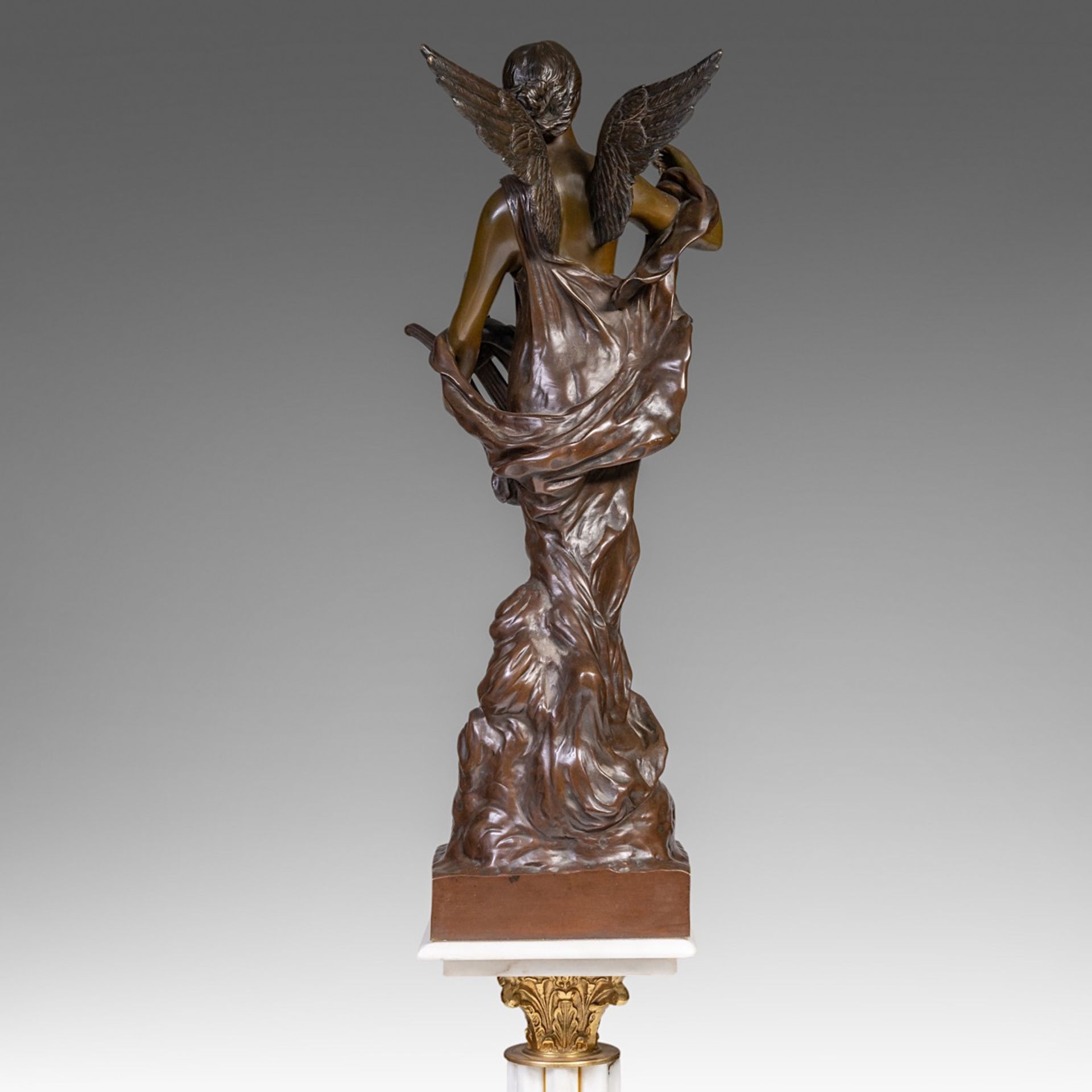 Pierre Etienne Daniel Campagne (1851-1914), 'L'inspiration', patinated bronze, H 85 cm - Bild 22 aus 26