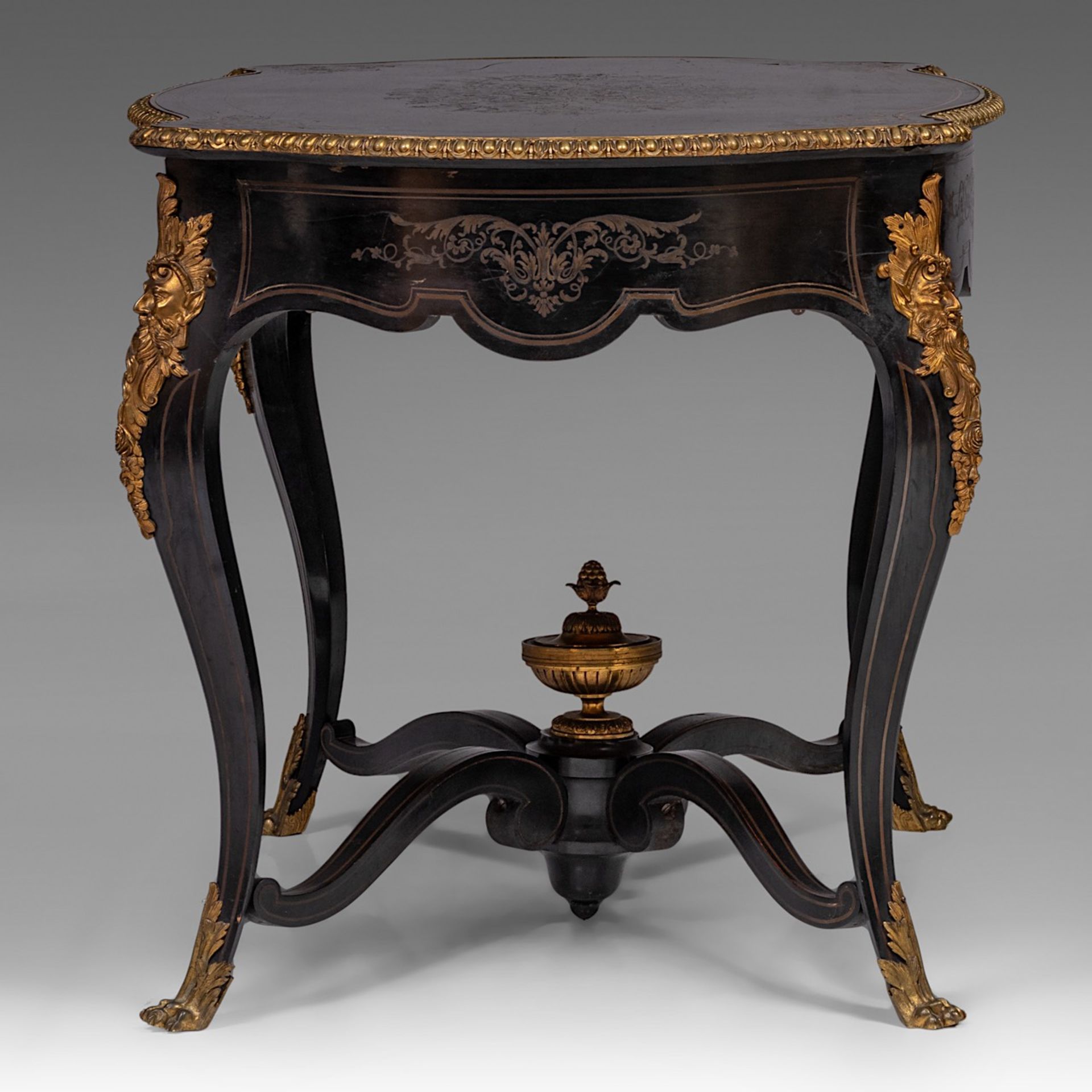 A Napoleon III (1852-1870) Boulle centre table, stamped 'HPR' Henri Picard (1840-1890), H 75 - W 120 - Bild 5 aus 10