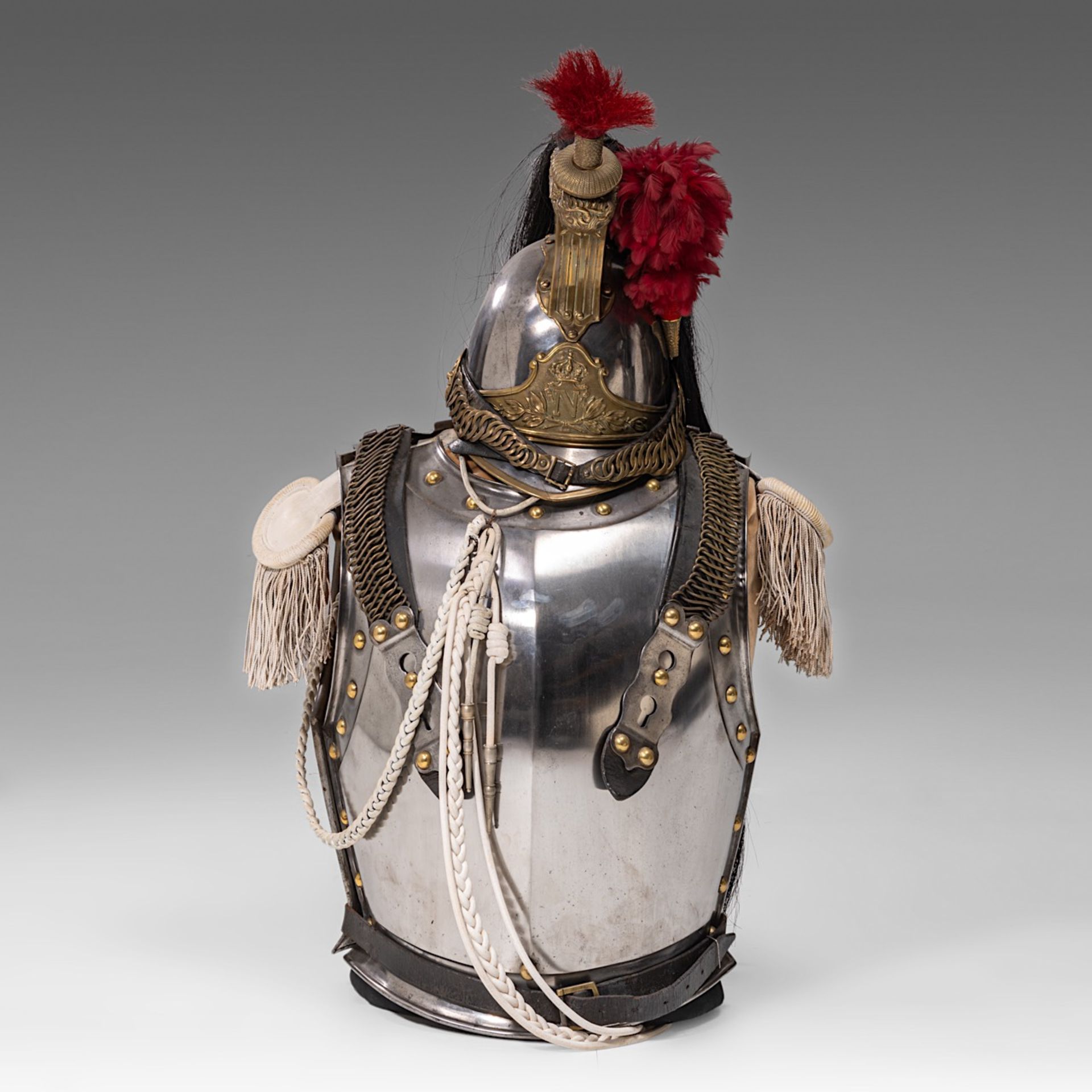 Cuirass and helmet ,metal and gilded brass, 1874 - Image 2 of 8