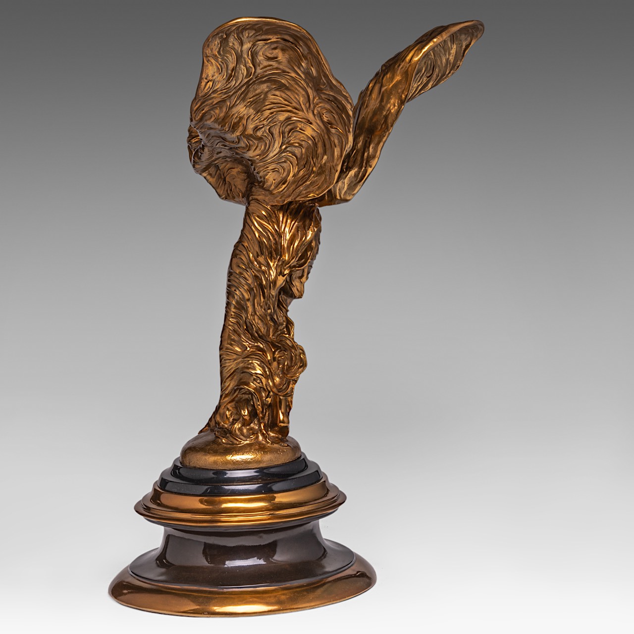 Charles Sykes (1875-1950), gilt bronze sculpture of the 'Spirit of Ecstasy', Rolls-Royce, H 69 cm - Image 11 of 14