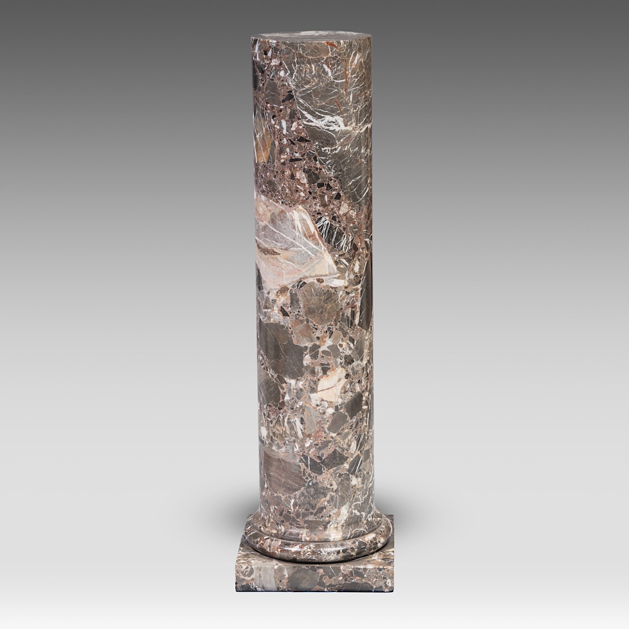 A Carrara marble sculpture of the bathing Venus, on a Breche d'Alep marble column, H 170 cm (total) - Image 7 of 13