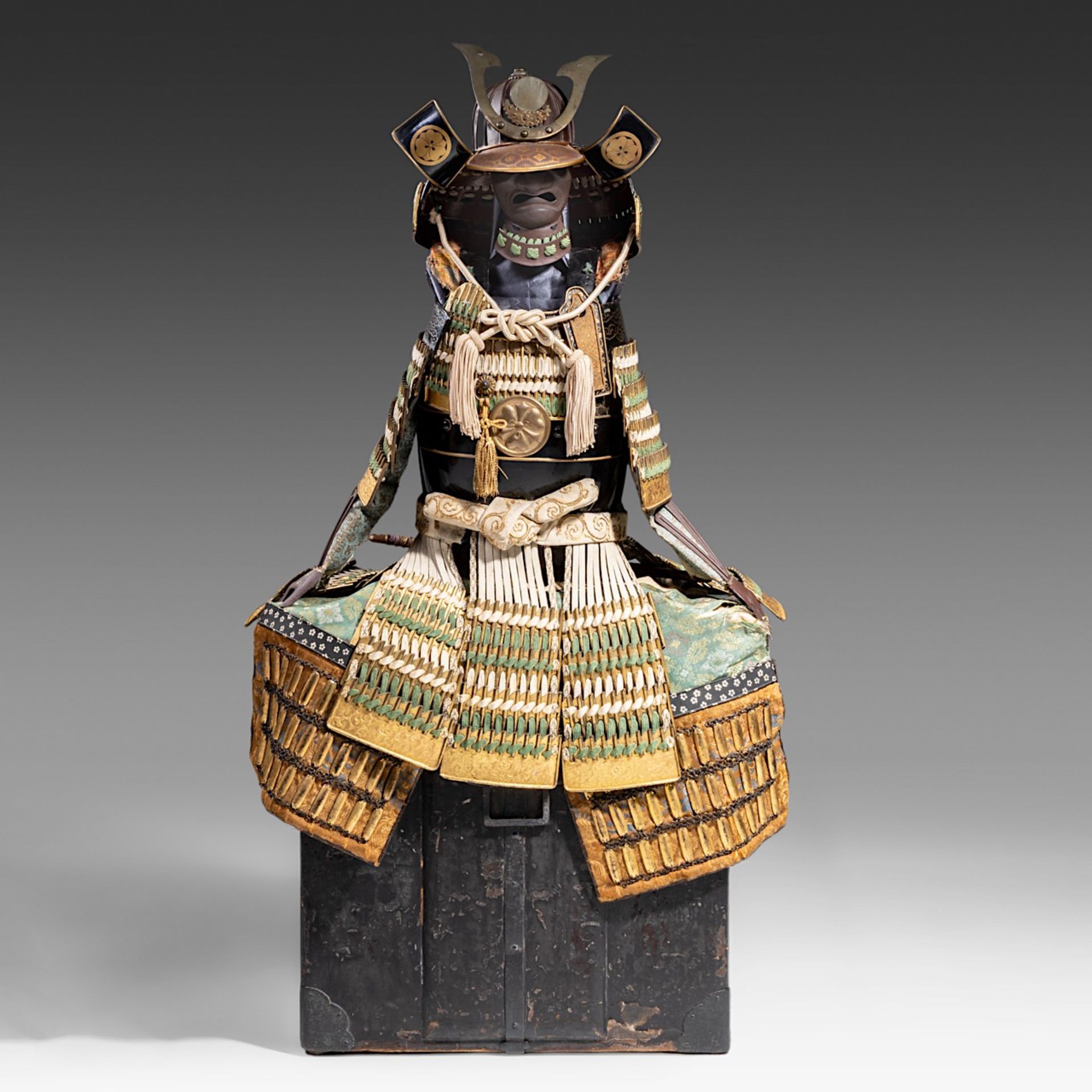 A late Edo/Meiji period (19thC) miniature ceremonial suit of armour, including box, total (with box)