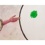 Roger Raveel (1921-2013), 'Een hand met een groene reflectie', 1977, acrylic on paper on canvas 57 x
