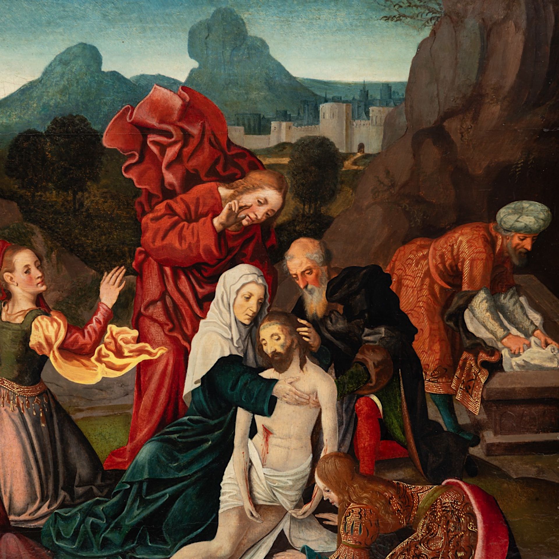 Attrib. to Pieter Aertsen (1507/08-1575), The Lamentation of Christ, oil on panel 50 x 58 cm. (19.6 - Bild 4 aus 7