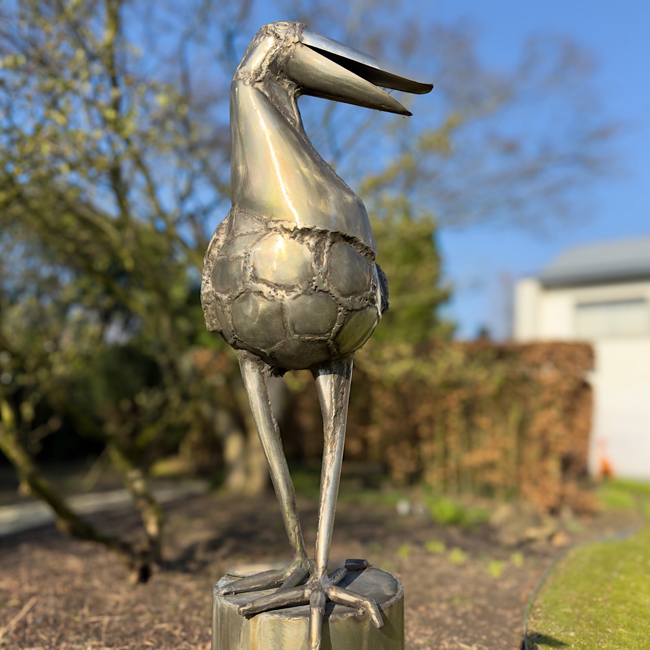 Jef Claerhout (1937-2022), bird on stand, aluminium garden sculpture, H 212 cm - Image 8 of 12