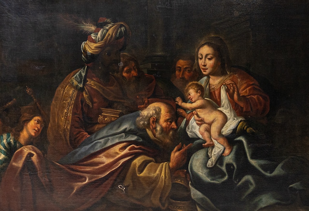 The adoration of the Magi, 17th/18thC, the Southern Netherlands, oil on canvas 140 x 200 cm. (55.1 x
