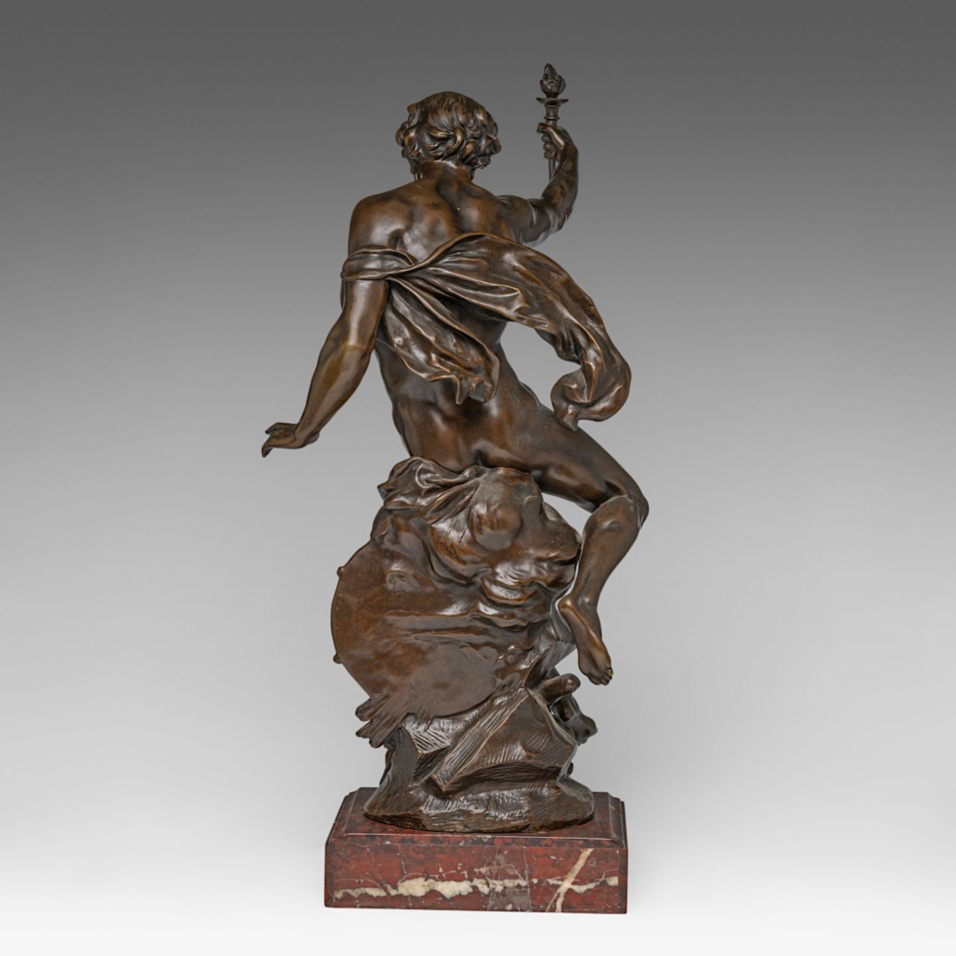 Emile Louis Picault (1833-1915), 'Excelsior', patinated bronze, H 61 cm - Image 4 of 8