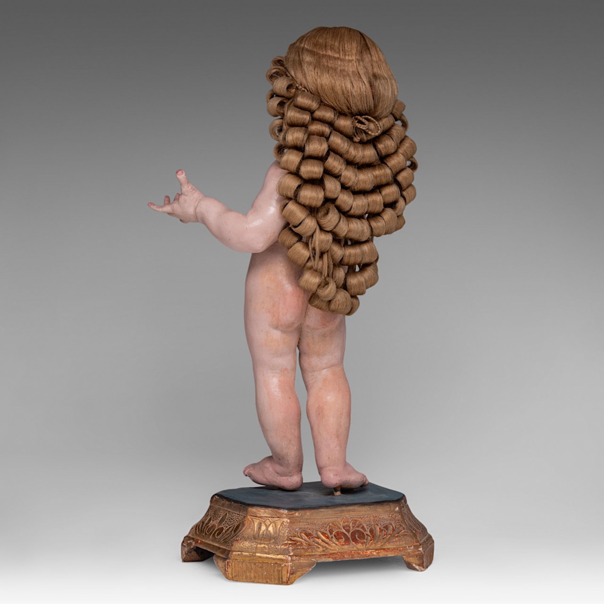 An Italian polychrome painted wooden, late 18th-century so-called 'Bambino Gesu', H (figure) 48 cm. - Image 4 of 9