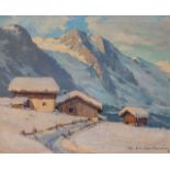 Charles Henry Contancin (1898-1955), Alpine landscape with snow, oil on canvas 38 x 46 cm. (14.9 x 1