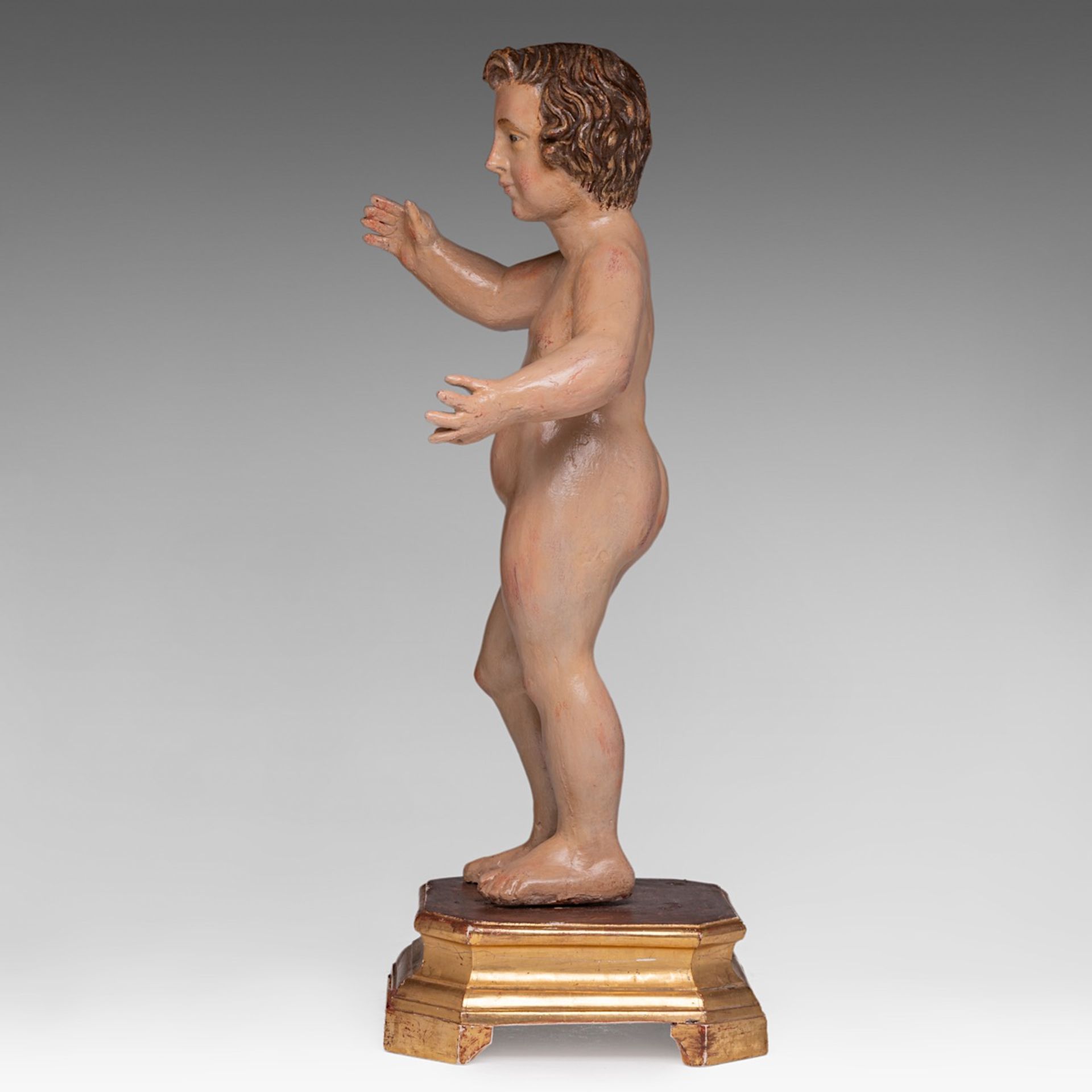 A polychrome wooden 'Bambino Gesu', 18thC, H 58 cm - Bild 3 aus 9