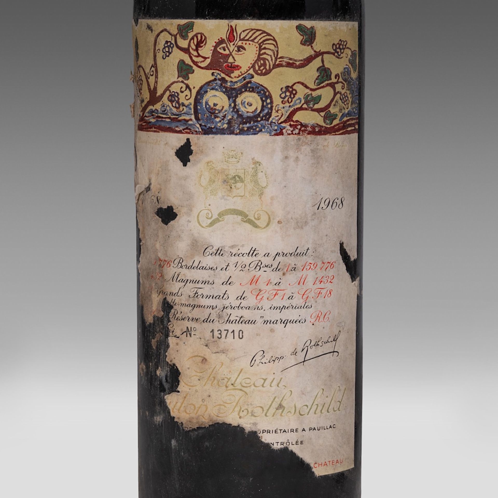 Two bottles 1968 Chateau Mouton Rothschild and a 1990 Chateau Mouton Rothschild - Bild 4 aus 5
