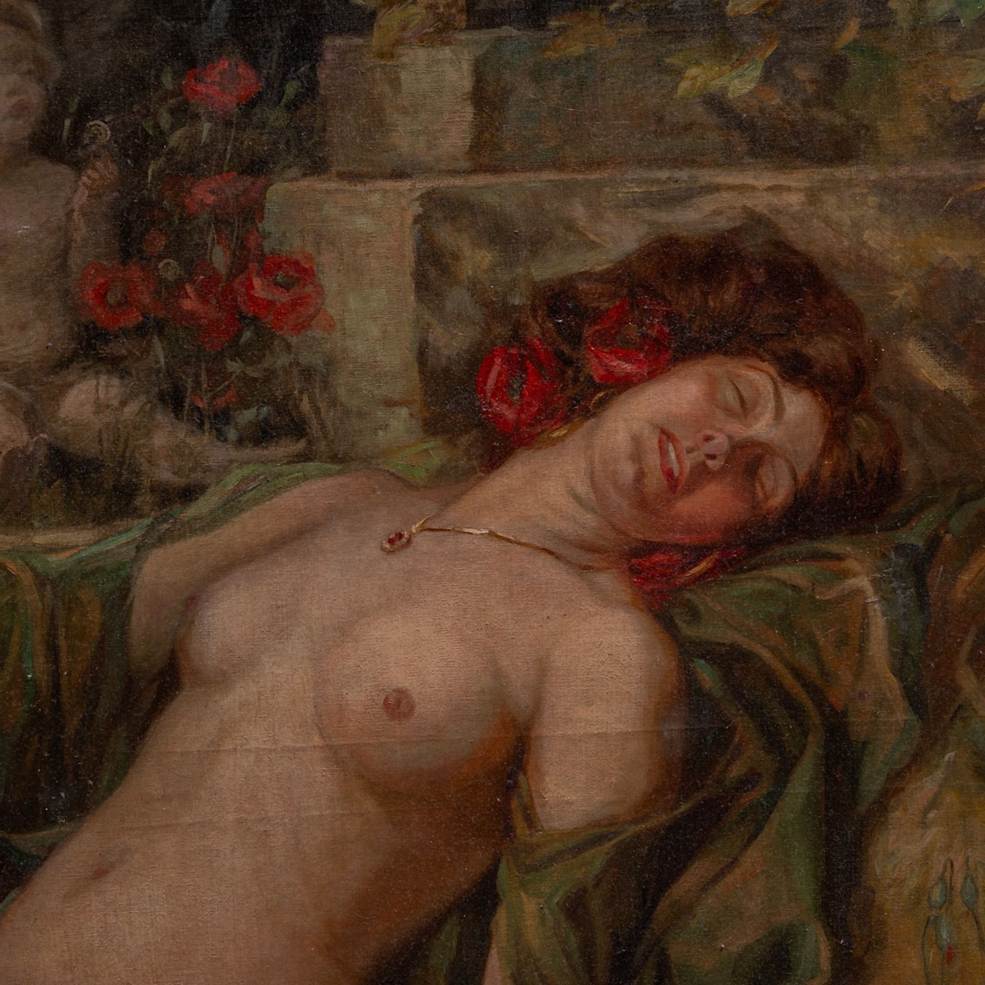 John William Schofield (1865-1944), sleeping nude, oil on canvas 110 x 160 cm. (43.3 x 62.9 in.) - Bild 6 aus 11