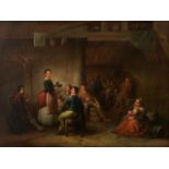 Felix Van den Eycken (19thC), a genre scene in the inn, oil on canvas 56 x 73 cm. (22.0 x 28.7 in.),