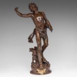 Adrien Etienne Gaudez (1845-1902), Orpheus and Cerberus, patinated bronze, H 60 cm