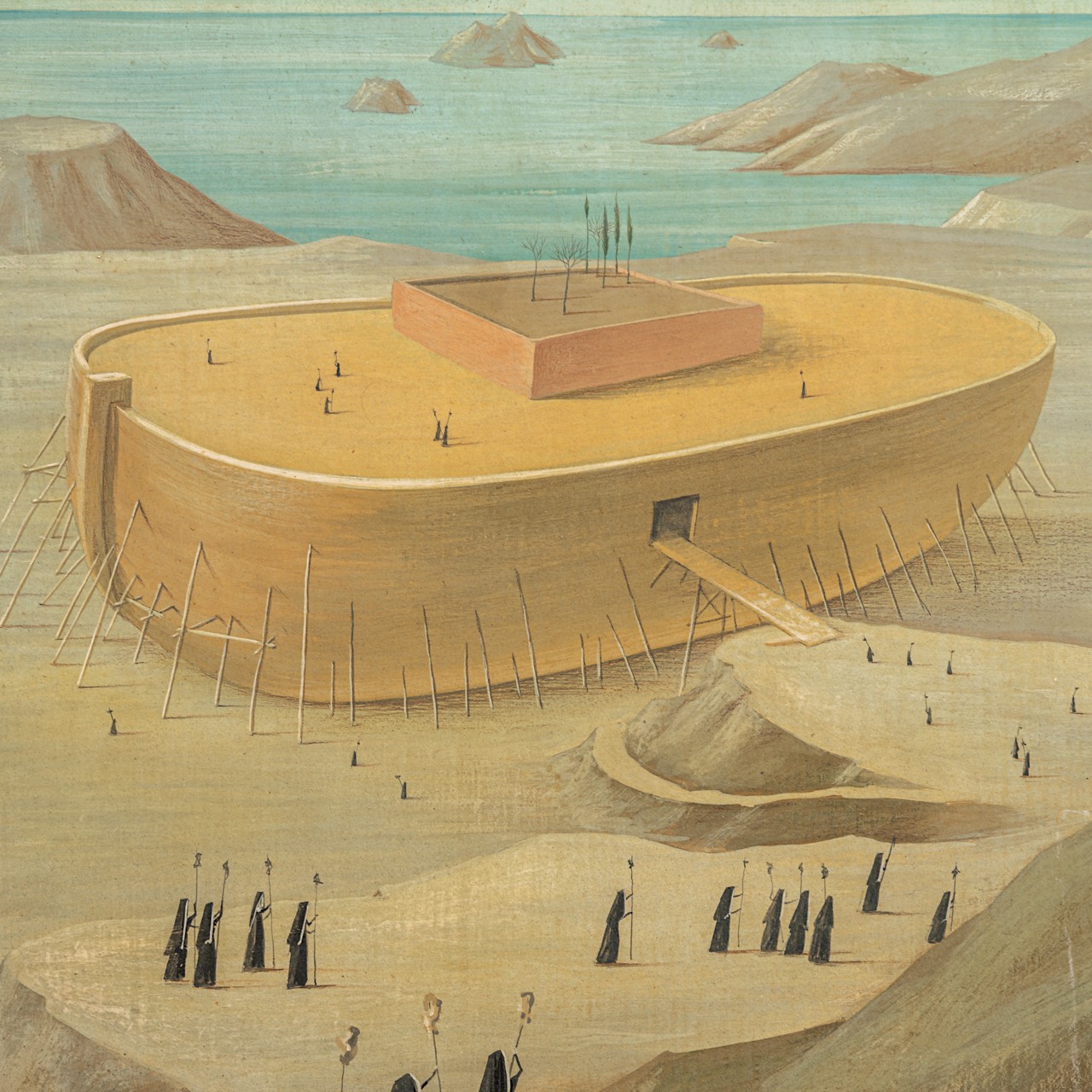 Enrico Brandani (1914-1979), Noah's arc, oil on panel 70 x 40 cm. (27.5 x 15 3/4 in.), Frame: 88 x 5 - Image 5 of 6
