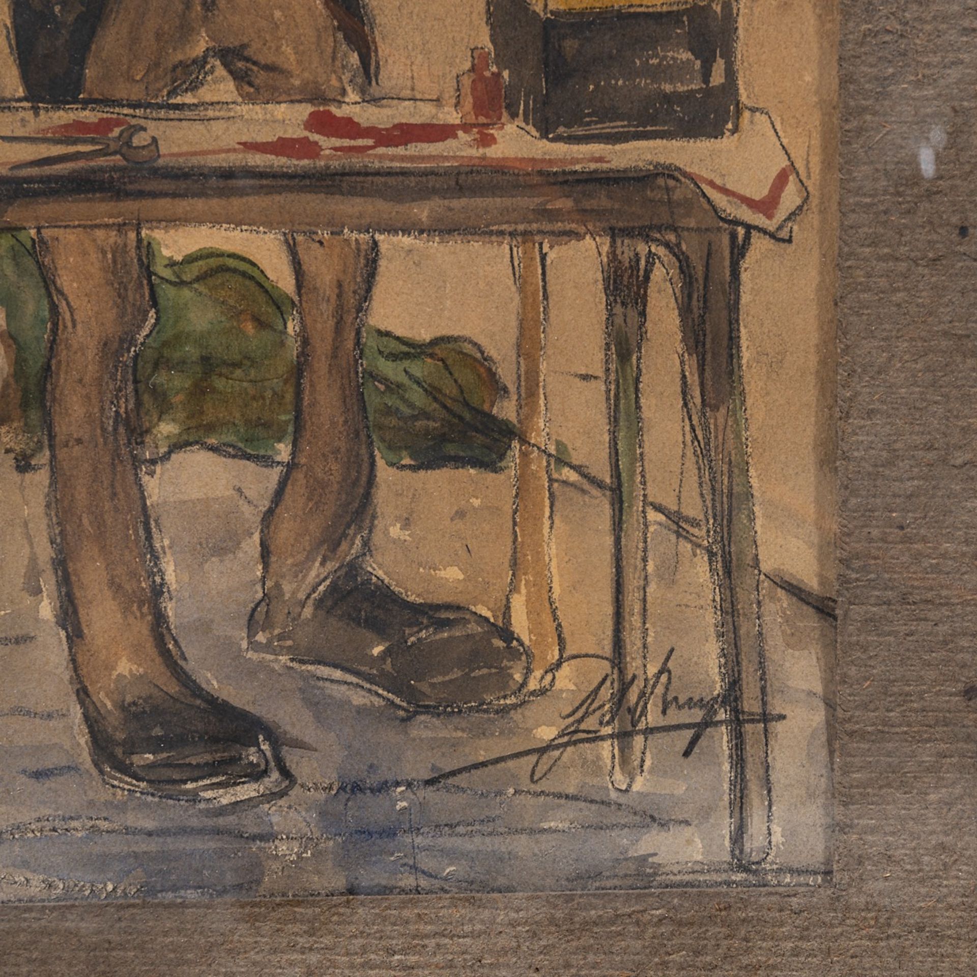 Jules De Bruycker (1870-1945), 'Onfeilbaar middel tegen haxteroogen en worten', pencil and watercolo - Image 4 of 4