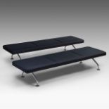 A pair of Antonio Citterio daybeds for Vitra, H 42 - W 222 - D 68 cm