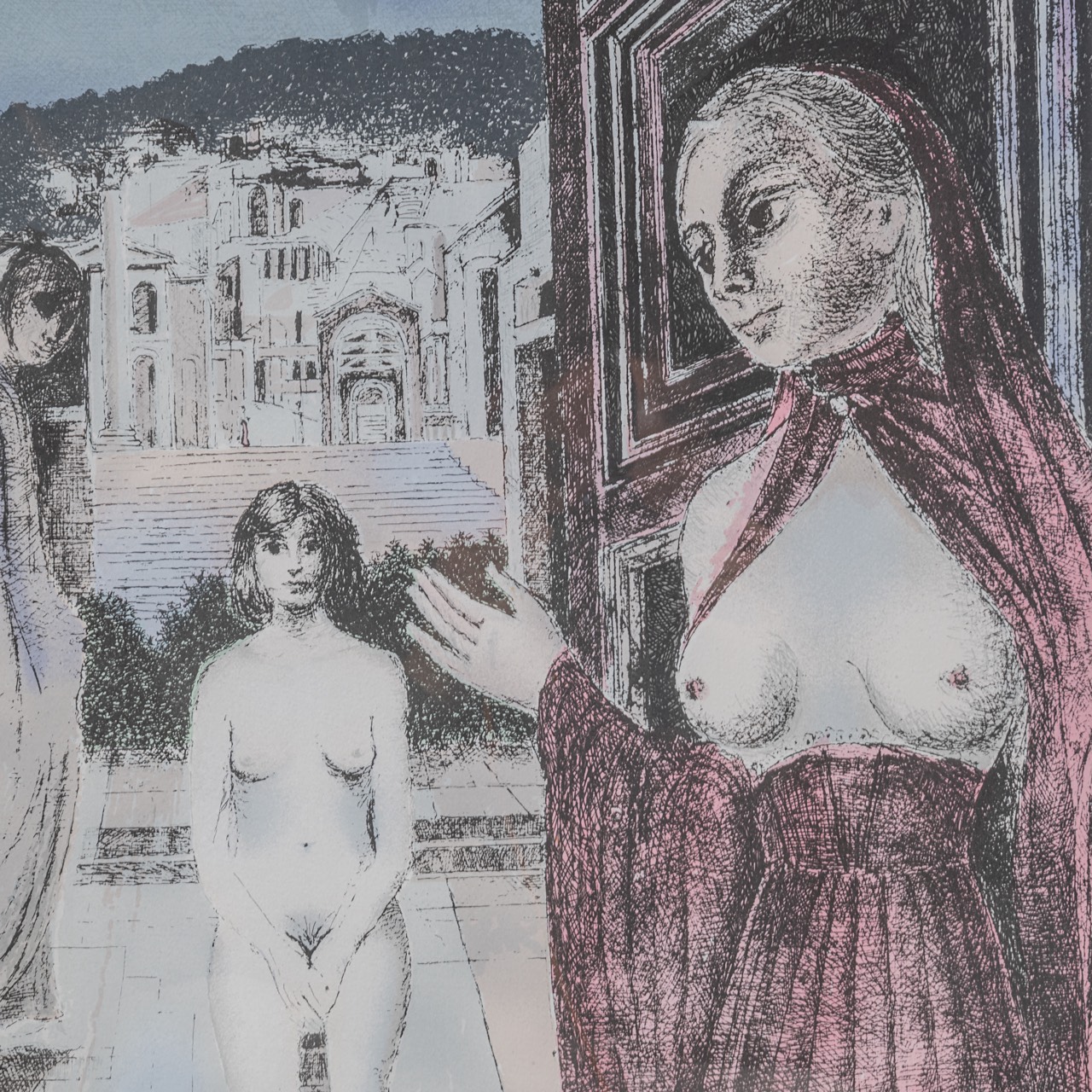 Paul Delvaux (1897-1994), 'Reine de Saba', screenprint, 5/75 60 x 43 cm. (23.6 x 16.9 in.), Frame: 1 - Image 6 of 7