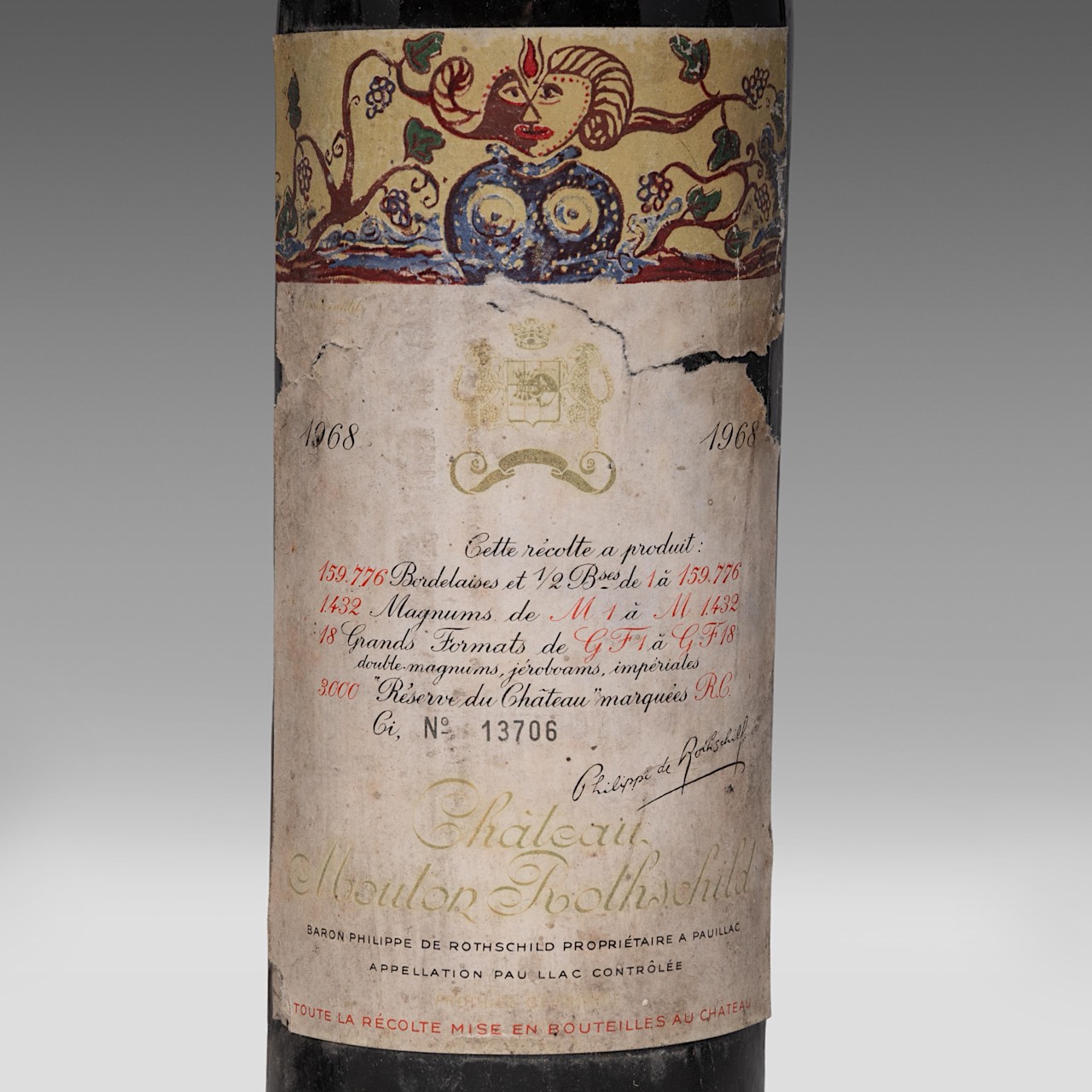Two bottles 1968 Chateau Mouton Rothschild and a 1990 Chateau Mouton Rothschild - Image 3 of 5