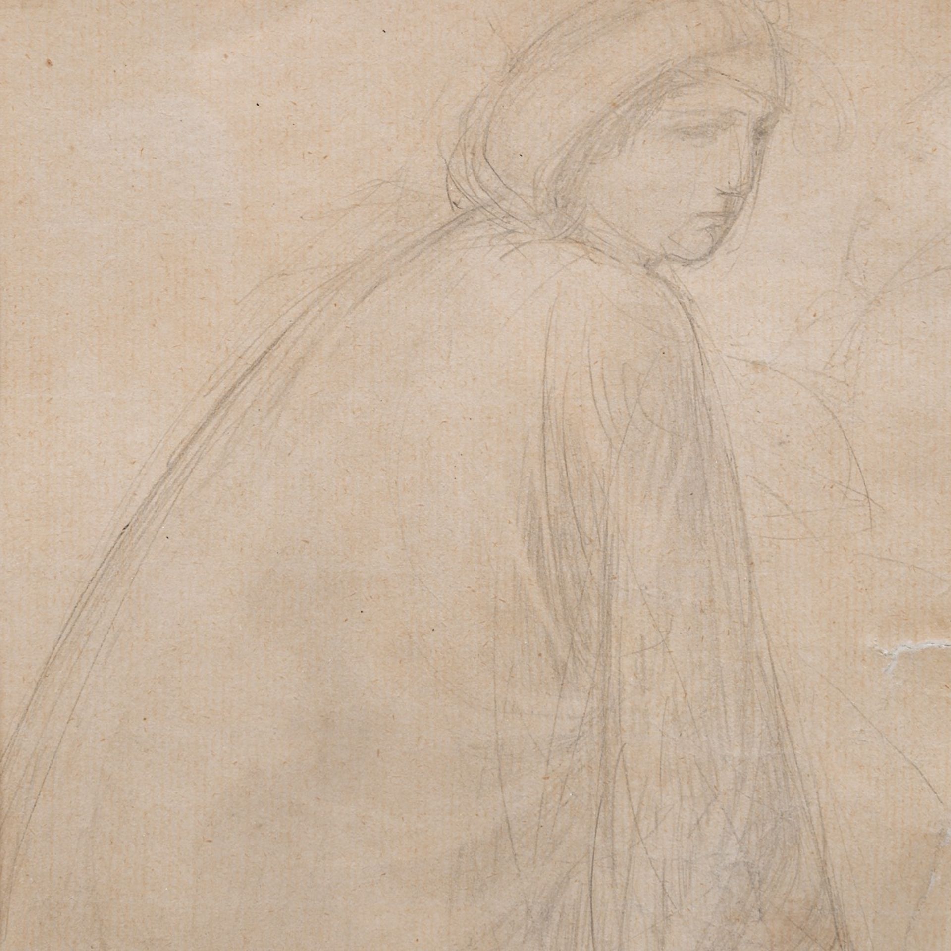 George Minne (1866-1941), study drawing, 1915, pencil on paper 23 x 17.5 cm. (9.0 x 6.8 in.), Frame: - Bild 4 aus 5