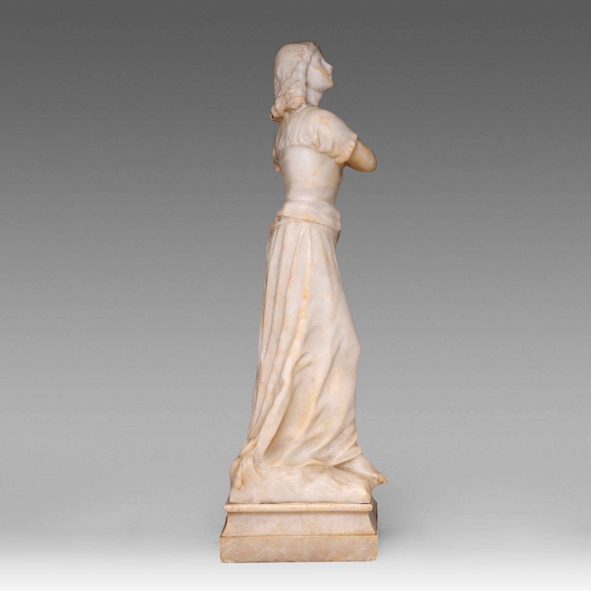 Hippolyte Moreau (1832-1927), Jeanne d'Arc, alabaster, H cm - Image 5 of 7